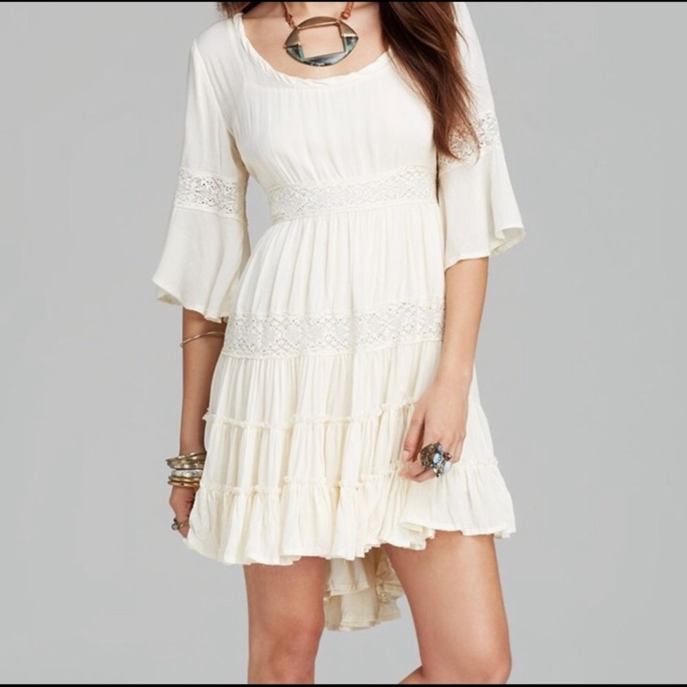NWT Free People dream clouds ivory dress.